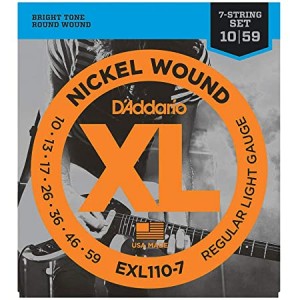 D'Addario EXL110-7 7-String Nickel Wound Regular Light Electric Strings (.010-.059)